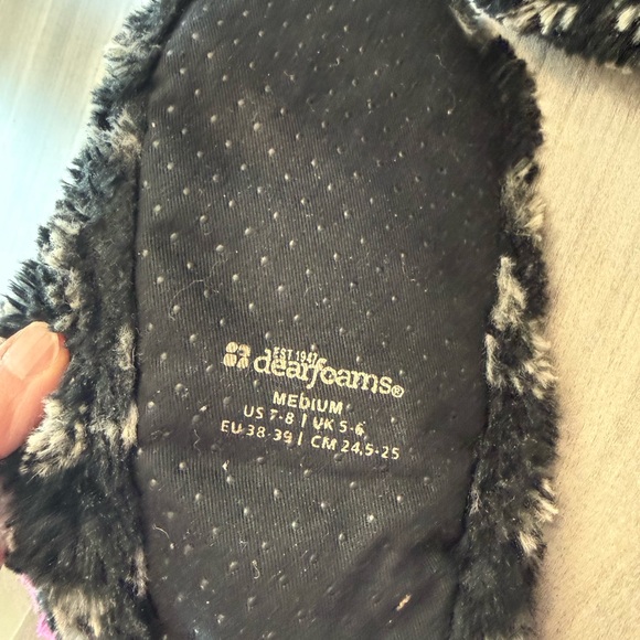Dearfoams Black Gray Pink Slippers - Picture 3 of 4